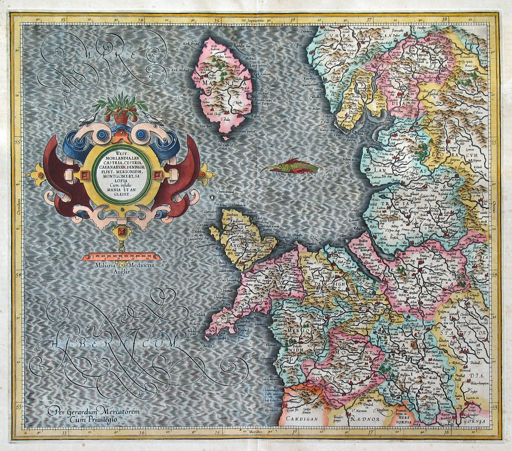 Noord Wales 1613 Mercator